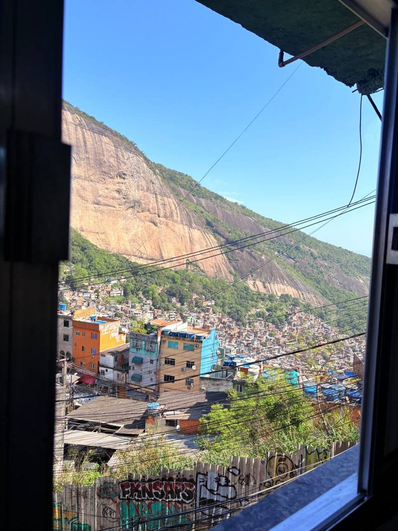 Vista da janela da hospedagem